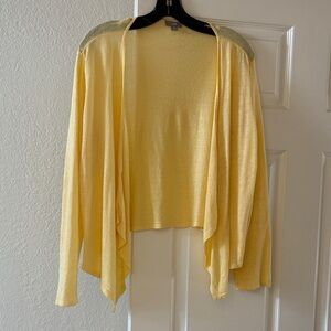 J. Jill Soft Yellow Draped Sweater